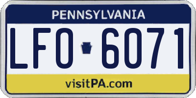 PA license plate LFO6071