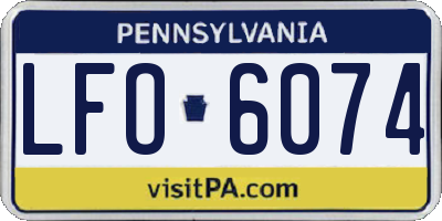 PA license plate LFO6074