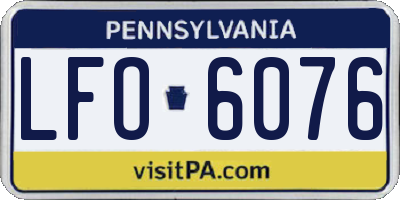 PA license plate LFO6076
