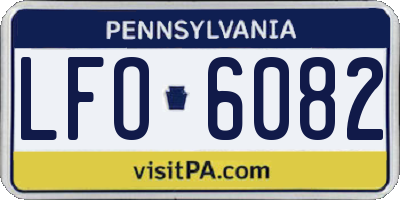 PA license plate LFO6082