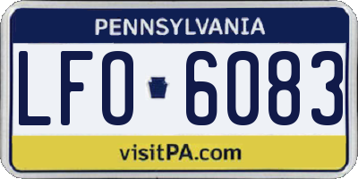 PA license plate LFO6083