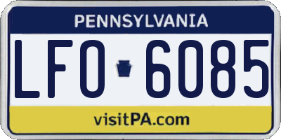 PA license plate LFO6085