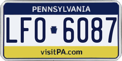 PA license plate LFO6087