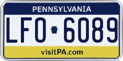PA license plate LFO6089