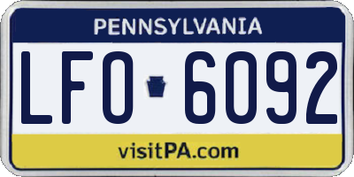 PA license plate LFO6092