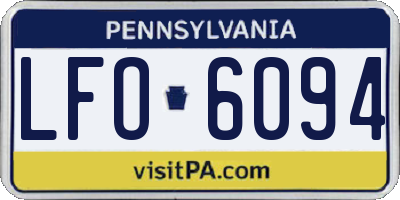 PA license plate LFO6094