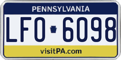 PA license plate LFO6098