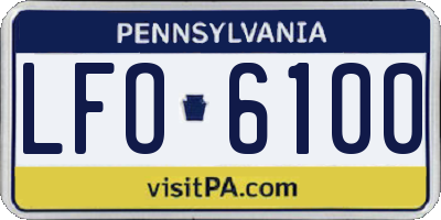 PA license plate LFO6100
