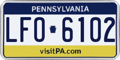 PA license plate LFO6102