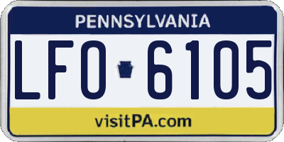 PA license plate LFO6105