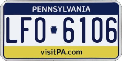 PA license plate LFO6106