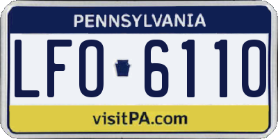 PA license plate LFO6110