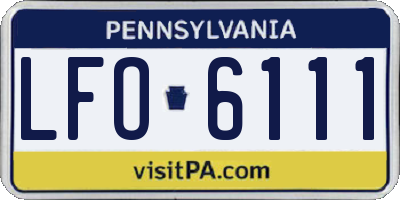 PA license plate LFO6111