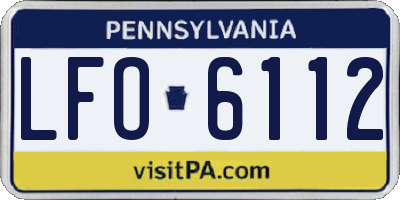 PA license plate LFO6112