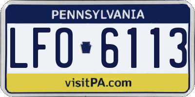 PA license plate LFO6113