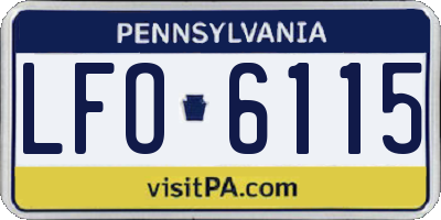PA license plate LFO6115