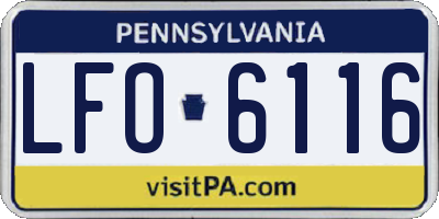 PA license plate LFO6116