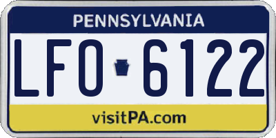 PA license plate LFO6122