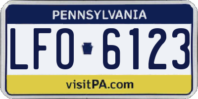 PA license plate LFO6123