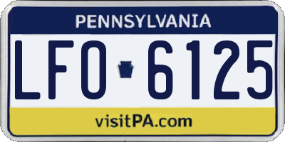 PA license plate LFO6125