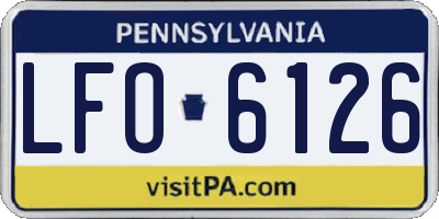 PA license plate LFO6126