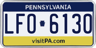 PA license plate LFO6130