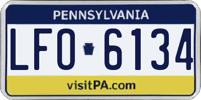 PA license plate LFO6134