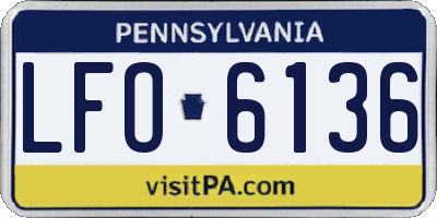 PA license plate LFO6136