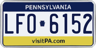 PA license plate LFO6152