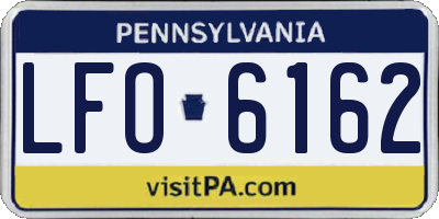 PA license plate LFO6162