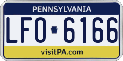 PA license plate LFO6166