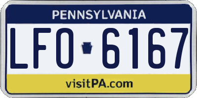 PA license plate LFO6167