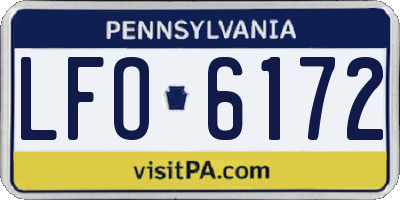 PA license plate LFO6172