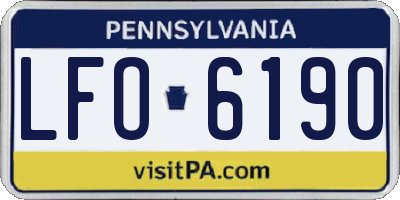 PA license plate LFO6190