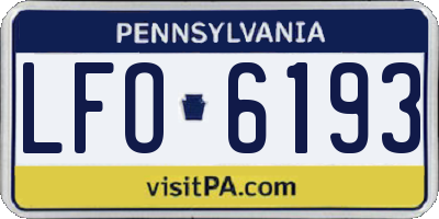 PA license plate LFO6193