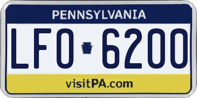 PA license plate LFO6200