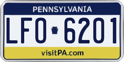 PA license plate LFO6201