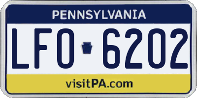 PA license plate LFO6202