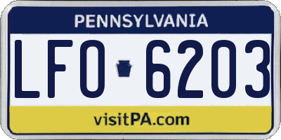 PA license plate LFO6203