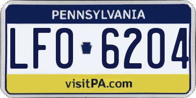 PA license plate LFO6204