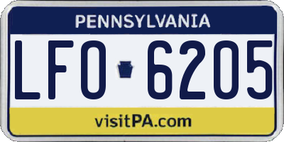 PA license plate LFO6205