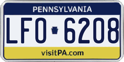 PA license plate LFO6208