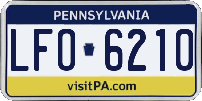 PA license plate LFO6210