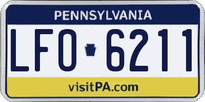 PA license plate LFO6211