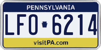 PA license plate LFO6214