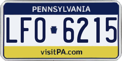 PA license plate LFO6215