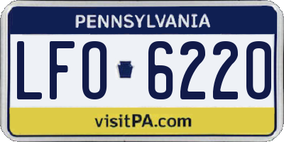 PA license plate LFO6220