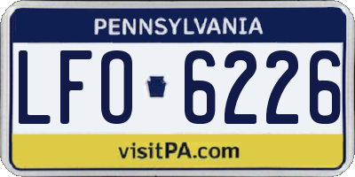 PA license plate LFO6226