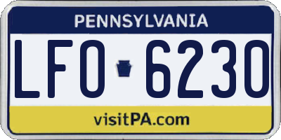 PA license plate LFO6230