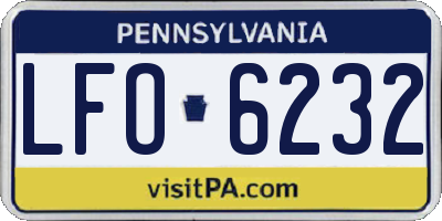 PA license plate LFO6232